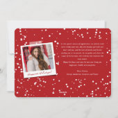 Peace Love Joy Snowflakesクリスマスエレガント写真 シーズンカード (裏面)