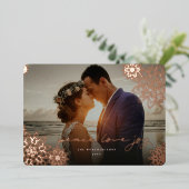 Peace Love Joy Snowflakesクリスマスエレガント写真 箔シーズンカード (立ち正面)