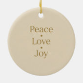 Peace Love Joy Typography Minimalist セラミックオーナメント (裏面)