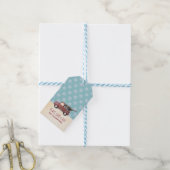 Peace Love & Joy with RedToy Truck Merry Christmas ギフトタグ (より糸付き)