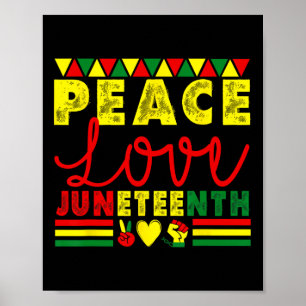 Peace Love Juneh African American Black Hito ポスター