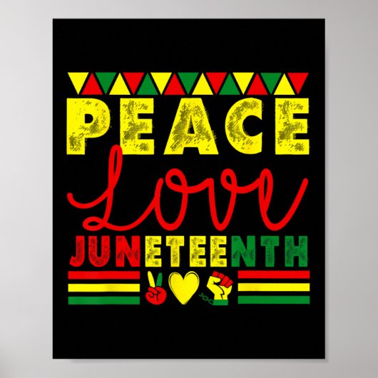 Peace Love Juneh African American Black Hito ポスター (正面)