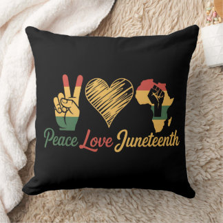Peace Love Juneteenth クッション