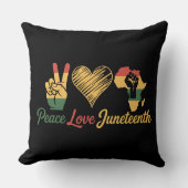 Peace Love Juneteenth クッション (正面)