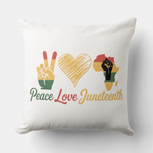 Peace Love Juneteenth クッション (正面)