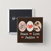 Peace Love Justiceジャジャッジボタン 缶バッジ (正面&裏面)