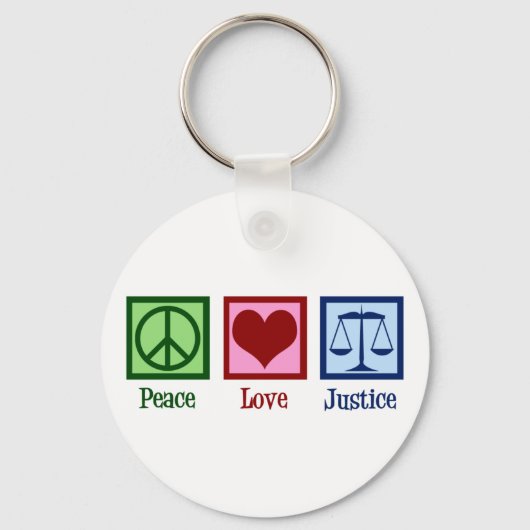 Peace Love Justice Lawyer はかりで測 Legal キーホルダー (正面)