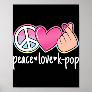 Peace Love K-ポップ・アートのCute Kpop Music Anime Lover ポスター