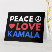 Peace Love Kamala I - Kamala Harris For President カード (黄色い花)