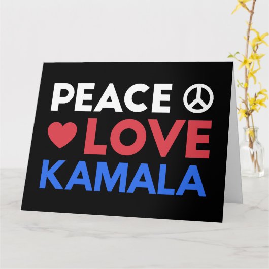 Peace Love Kamala I - Kamala Harris For President カード (黄色い花)