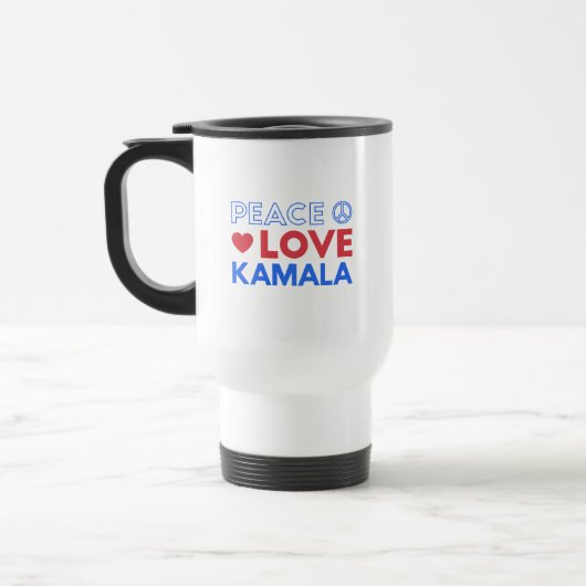 Peace Love Kamala I - Kamala Harris For President トラベルマグ (左)
