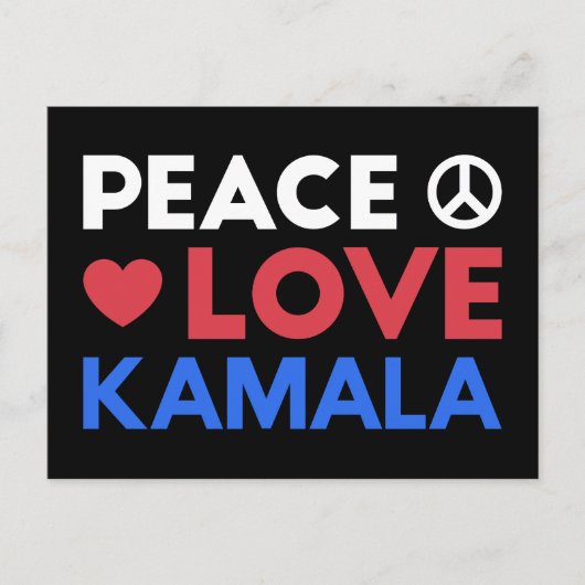 Peace Love Kamala I - Kamala Harris For President ポストカード (正面)
