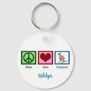 Peace Love Kangaroo キーホルダー