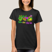 Peace Love King Cake Funny Mardi Gras Party Carniv Tシャツ (正面)