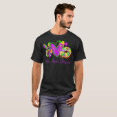 Peace Love King Cake Mardi Gras Party Carnival S Tシャツ (正面フル)