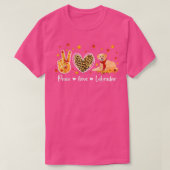 Peace Love Labrador Retriever Funny Fall Leaves Th Tシャツ (デザイン正面)