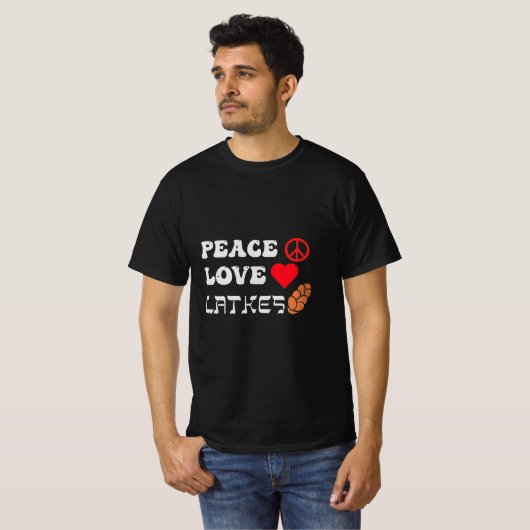 Peace Love Latkes Tシャツ (正面フル)