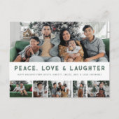 Peace, Love & Laughter MultiPhoto Holidayはがき シーズンポストカード (正面)