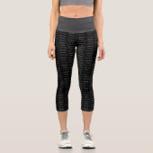 Peace Love Leggings Black Motivational Activewear カプリレギンス (正面)