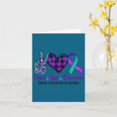 Peace Love Life Suicide Awareness Womens Semi Colo カード (黄色い花)