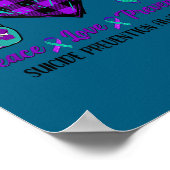 Peace Love Life Suicide Awareness Womens Semi Colo ポスター (角)