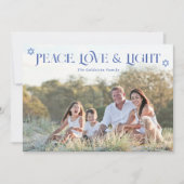Peace Love & Light Hanukkahフォトホリデーカード シーズンカード (正面)