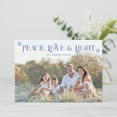Peace Love & Light Hanukkahフォトホリデーカード シーズンカード (スタンド正面)
