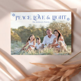 Peace Love & Light Hanukkahフォトホリデーカード シーズンカード