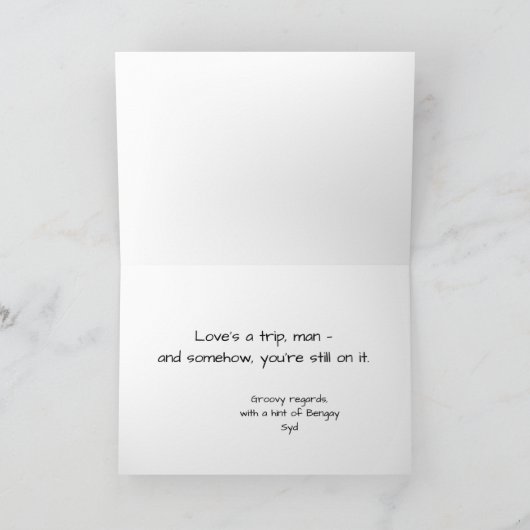 Peace Love & Longevity Wrinkled Rebels Couple Card カード (内部)