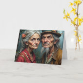 Peace Love & Longevity Wrinkled Rebels Couple Card カード (黄色い花)