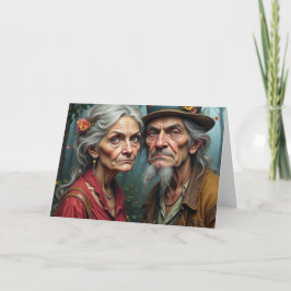 Peace Love & Longevity Wrinkled Rebels Couple Card カード