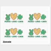 Peace Love Luckスタンプ 長方形シール (シート)