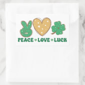 Peace Love Luckスタンプ 長方形シール (バッグ)