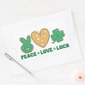 Peace Love Luckスタンプ 長方形シール (封筒)