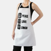 Peace Love Lunch – ランチ用おもしろいデザイン エプロン (インサイチュ)
