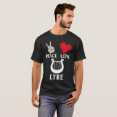 Peace Love Lyre French Horn Lyre Instrument Lyre P Tシャツ (正面フル)