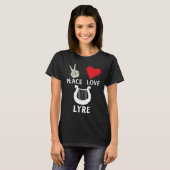 Peace Love Lyre French Horn Lyre Instrument Lyre P Tシャツ (正面フル)