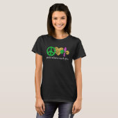 Peace Love Mardi Gras Funny Mardi Gras Party Women Tシャツ (正面フル)