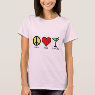 Peace, Love & Martini's -長袖ティー Tシャツ