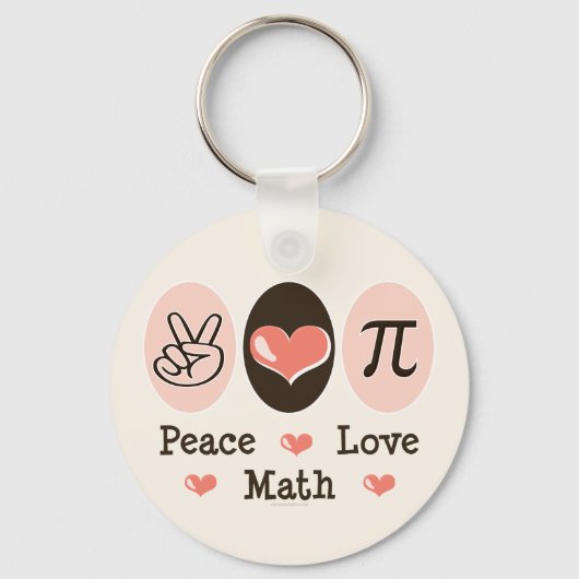 Peace Love Mathキーチェーン キーホルダー (正面)