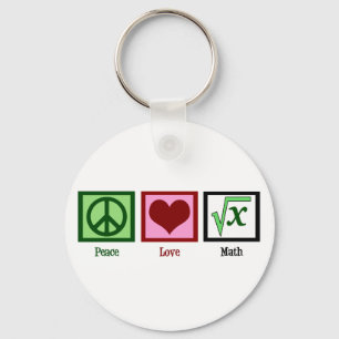Peace Love Math キーホルダー