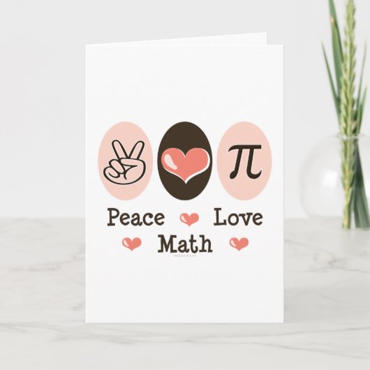 Peace Love Math Greeting Card カード (正面)