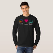Peace Love Math Math先生または学生ギーク Tシャツ (正面フル)