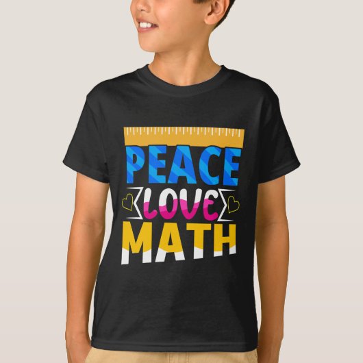 Peace Love Math School Subject Tシャツ (正面)