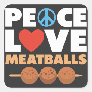 Peace Love Meatballs:セイボリ予測できなーな喜びへの歌 スクエアシール