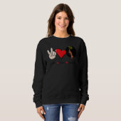 Peace Love Melanin Black History Month BLM Afro Qu スウェットシャツ (正面フル)