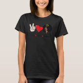 Peace Love Melanin Black History Month BLM Afro Qu Tシャツ (正面)