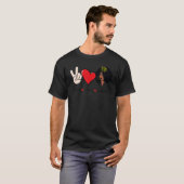 Peace Love Melanin Black History Month BLM Afro Qu Tシャツ (正面フル)