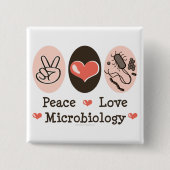 Peace Love Microbiologyボタン 缶バッジ (正面)
