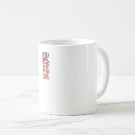 peace love mind create soul heart コーヒーマグカップ (正面右)